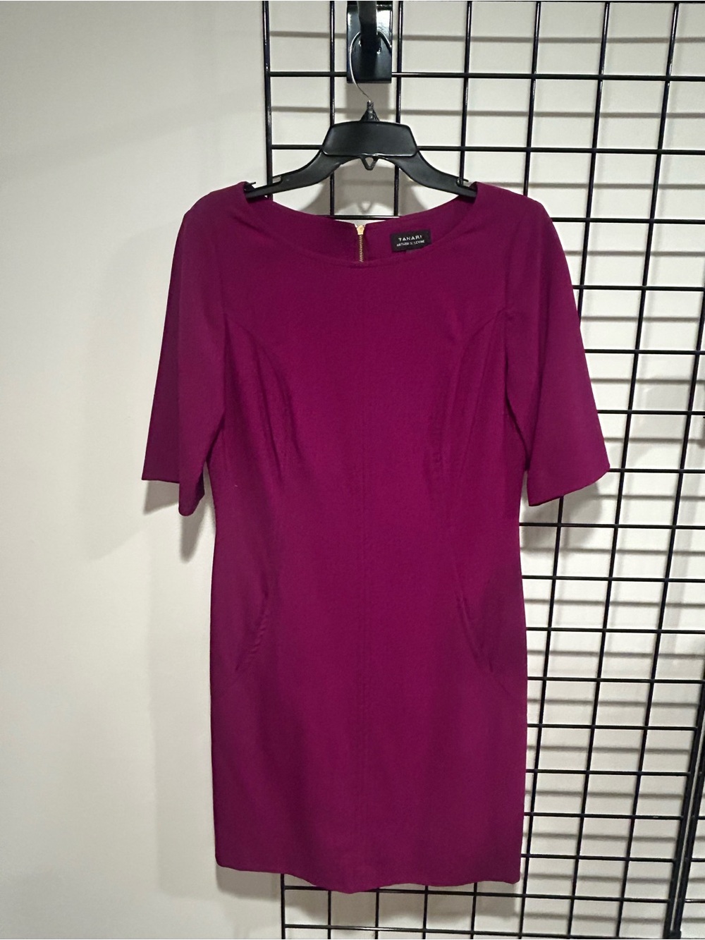 Tahari ASL Deep Magenta Midi Sheath Dress - Picture 1 of 5
